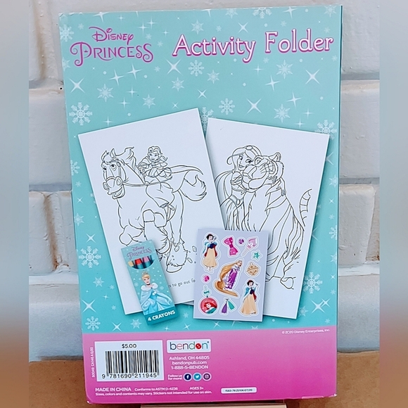DISNEY PRINCESS ACTIVITY FOLDER (HAS BENT CORNERS SEE PHOTOS) AGES 3+ - Picture 3 of 5